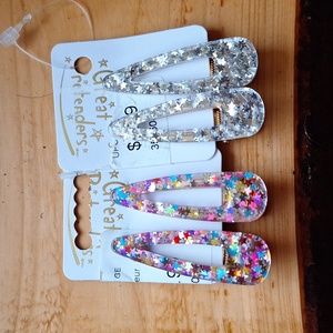 Star sparkle hair clips